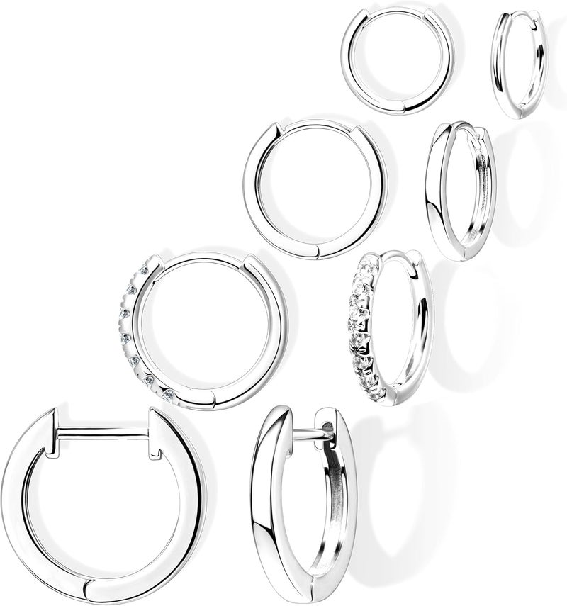 Poxtex Small Gold Huggie Hoop Earrings Set for Women Men Hypoallergenic 14K Plated Stack Cartilage Earrings, Multiple Piercing Lightweight Mini Thin Cute Dainty Trendy Jewelry Set Christmas Gifts for Women - Image 1